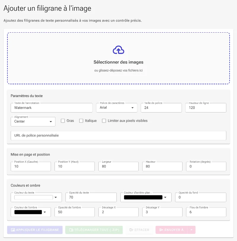 Ouvrir l'outil de filigrane