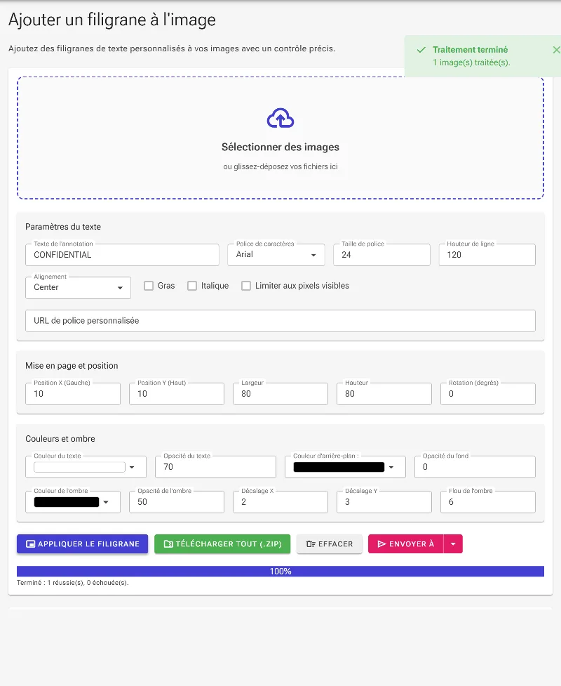 Appliquez les modifications et téléchargez