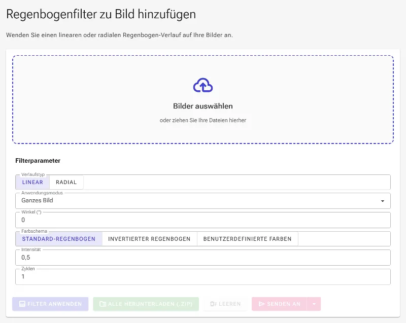 Das Regenbogen-Filter-Tool öffnen