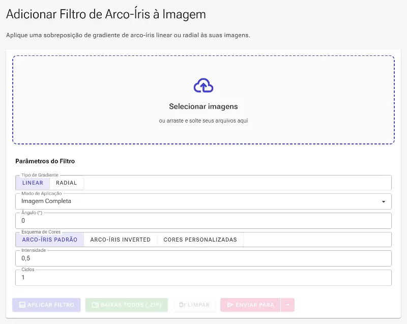 Abra a Ferramenta de Filtro de Arco-Íris