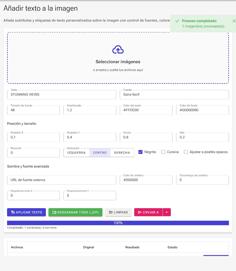Aplica los cambios y descarga