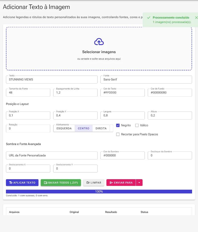 Aplique as alterações e faça o download