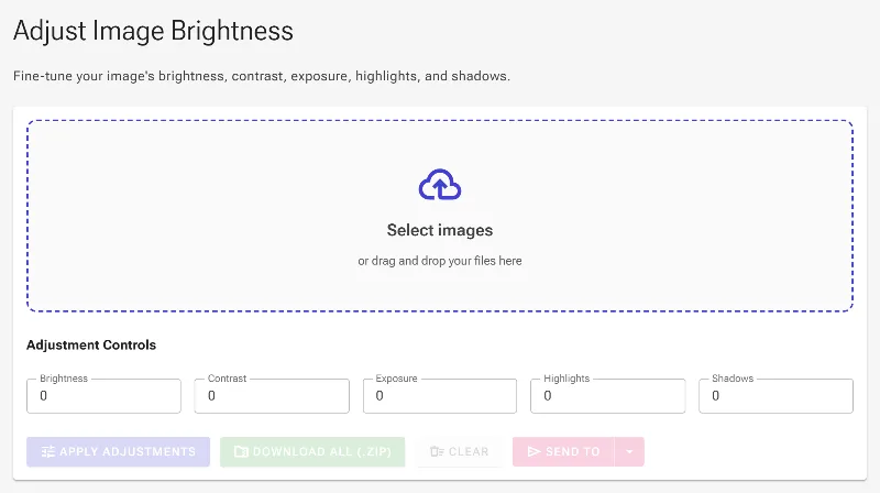 Open the brightness adjustment tool