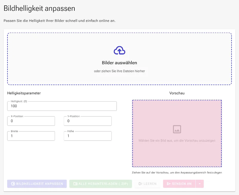 Öffnen des Helligkeits-Anpassungstools