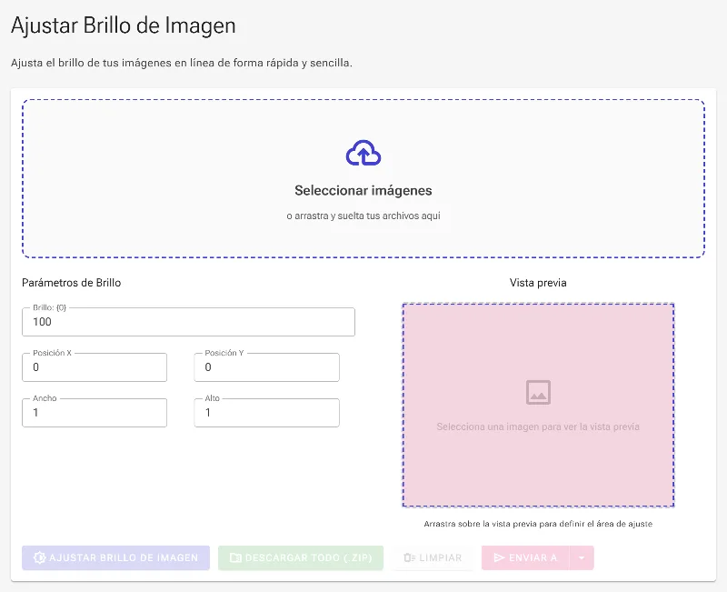 Abre la herramienta de ajuste de brillo