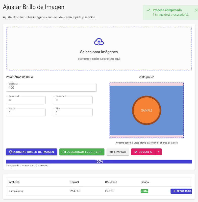 Procesa y descarga el resultado