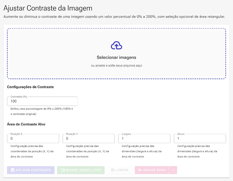 Abra a ferramenta de Ajuste de Contraste