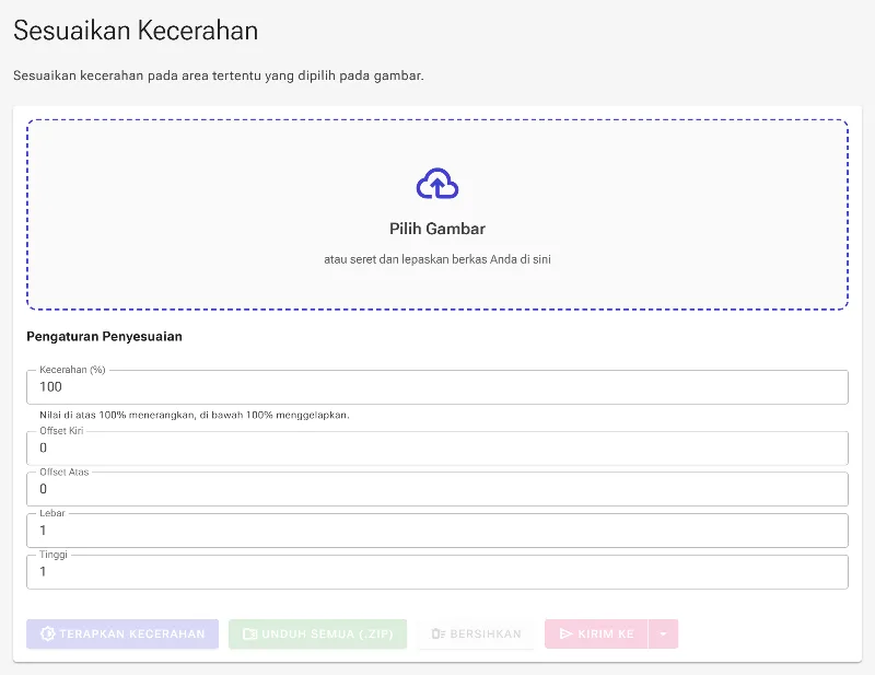 Buka alat pengatur kecerahan wilayah