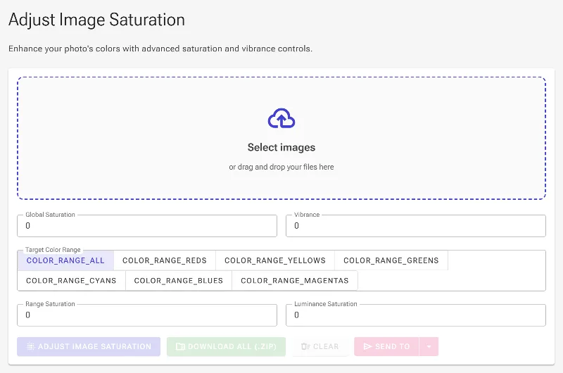 Open the saturation tool