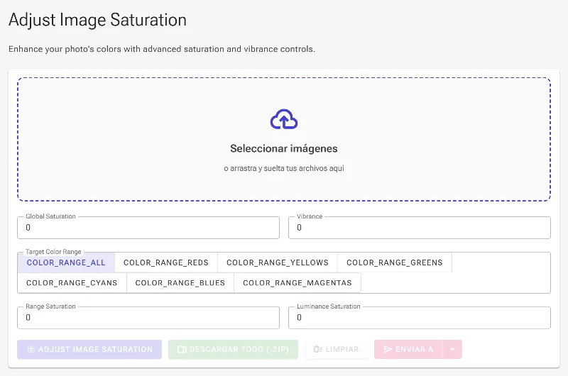 Abre la herramienta de saturación