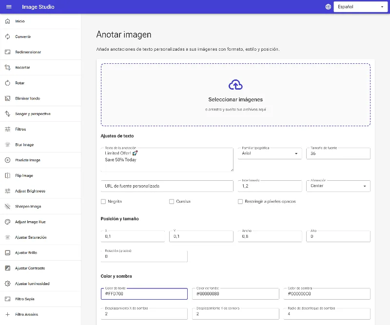 Aplica colores de marca y sombras paralelas