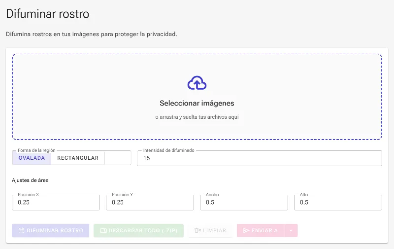 Abre la herramienta de desenfoque facial