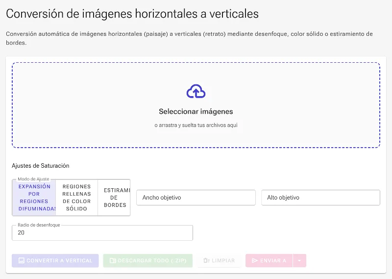 Abre el convertidor de formato vertical