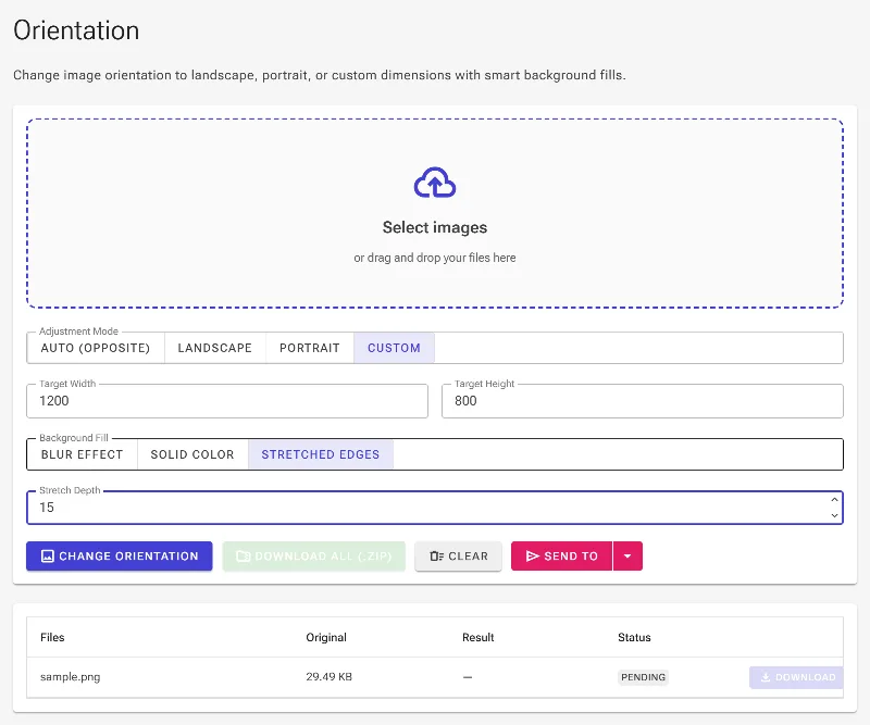 Configure Stretched Edges extension