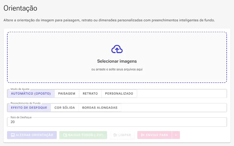 Abra a ferramenta de orientação