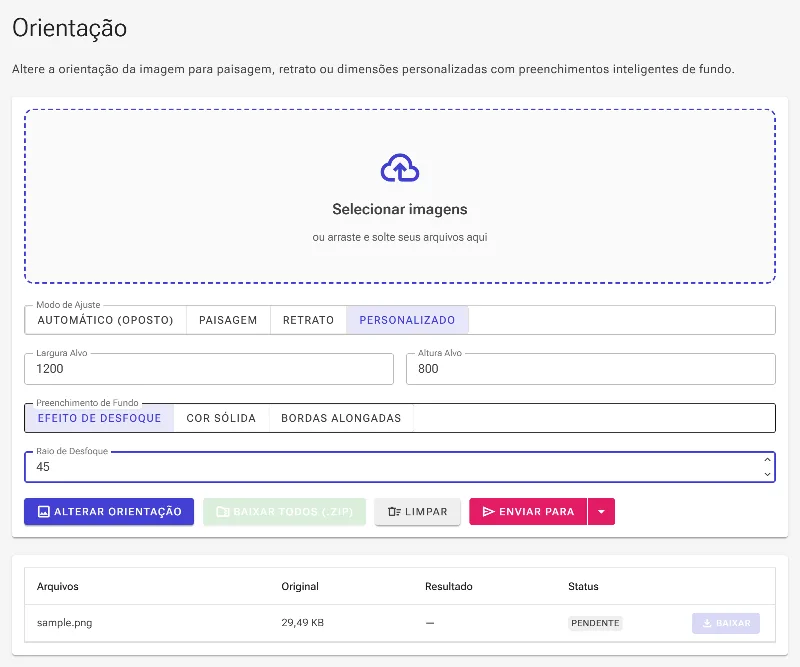 Ajuste o Raio de Desfoque do fundo