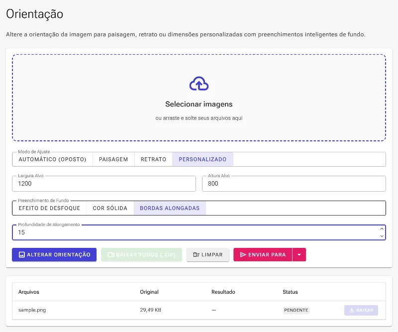 Configure a extensão de Bordas Esticadas