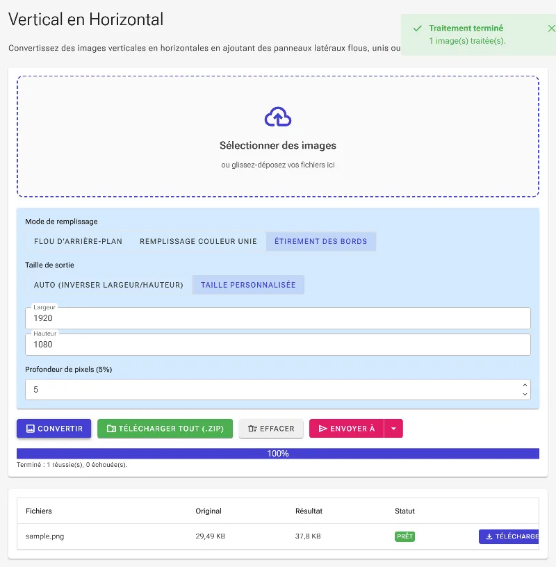 Exécutez la conversion et enregistrez