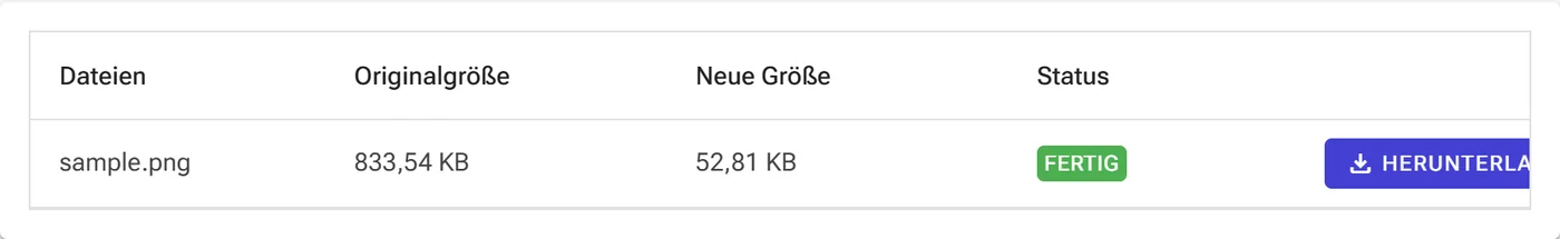 Ergebnisse konvertieren und herunterladen