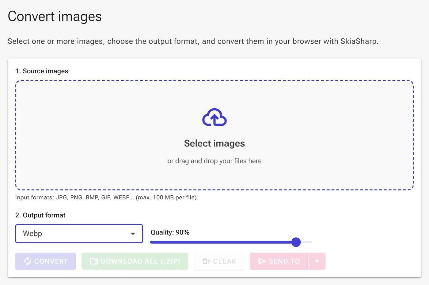Select or drop your PNG files