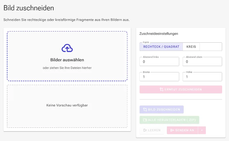 Öffnen Sie das Bild-Zuschneide-Tool