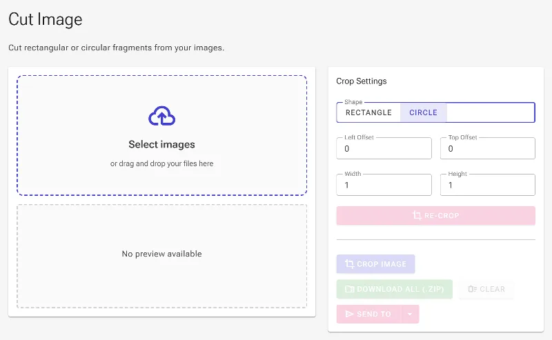 Select Rectangle or Circle crop shape