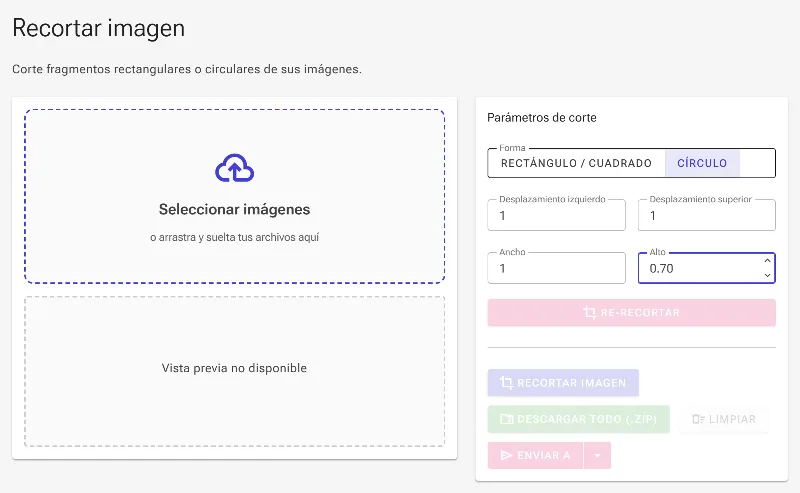 Ajusta las coordenadas y dimensiones