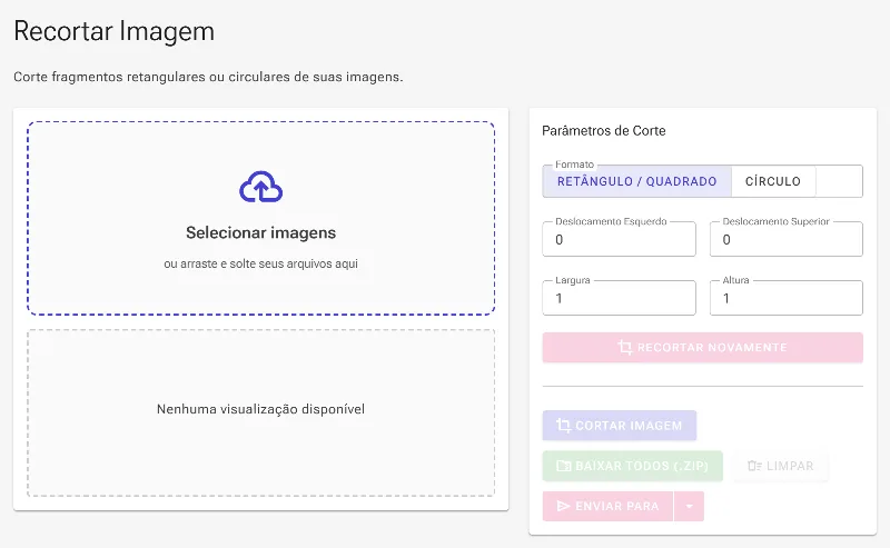 Abra a ferramenta de Corte de Imagem