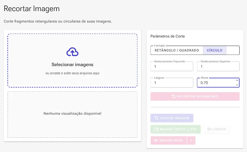 Ajuste as coordenadas e dimensões