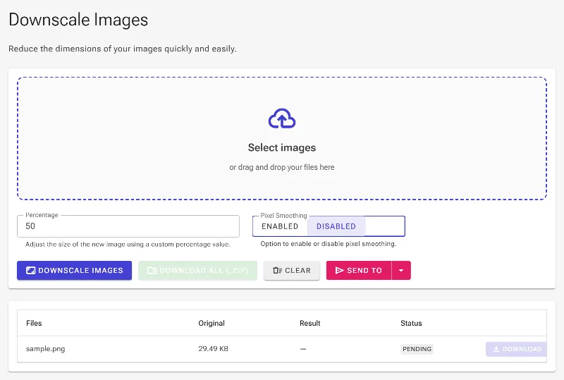 Toggle pixel smoothing