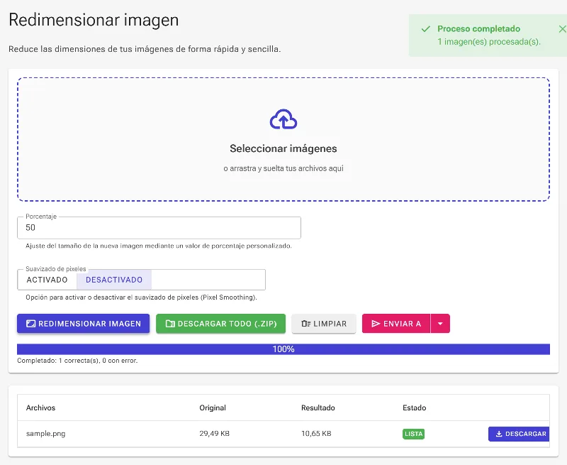 Procesa y guarda tu resultado