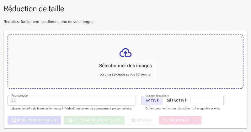 Ouvrir l'outil de réduction d'image
