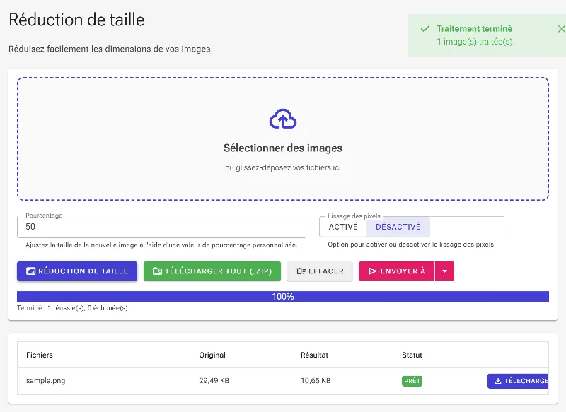 Traiter et enregistrer votre résultat