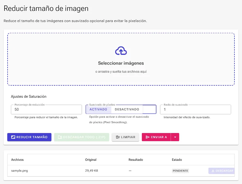 Activa el suavizado de píxeles
