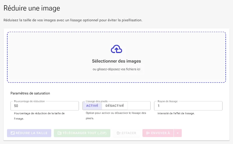 Ouvrir l'outil de réduction