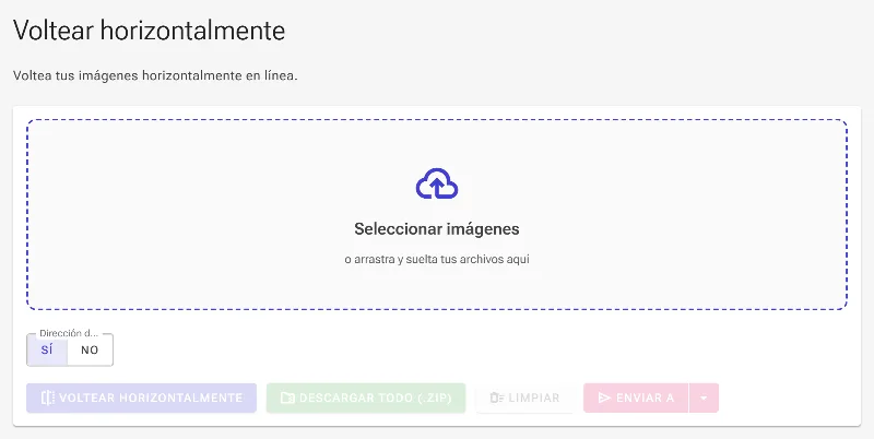 Abre la herramienta de volteo horizontal