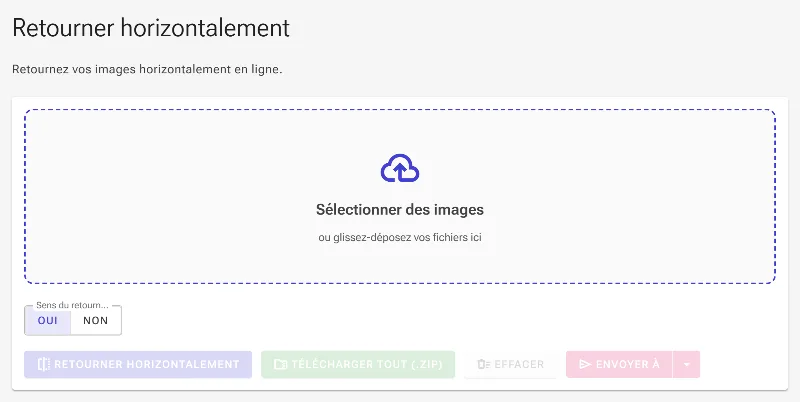 Ouvrez l'outil de retournement horizontal