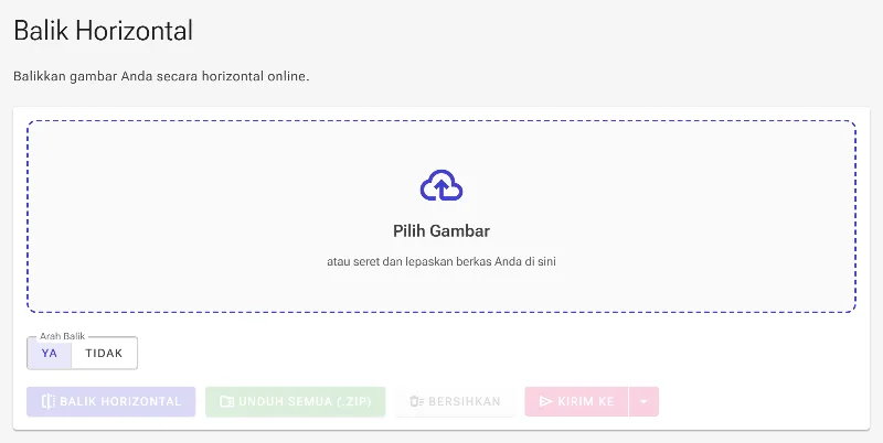 Buka pembalik gambar horizontal