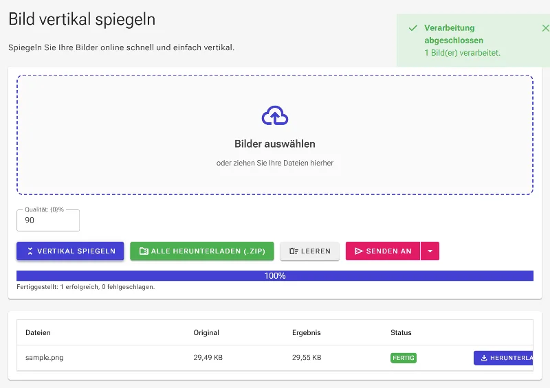 Vertikale Spiegelung ausführen