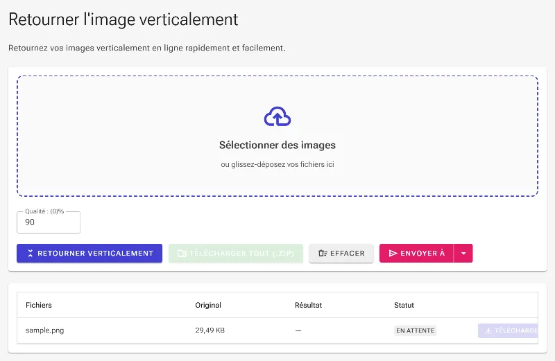 Importez vos images sources