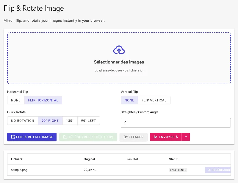 Effectuez des rotations rapides prédéfinies