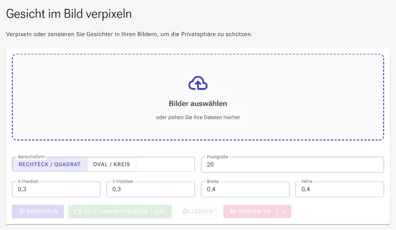 Das Tool zur Gesichtsverpixelung öffnen