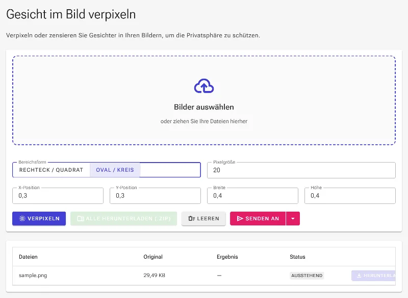 Rechteckige oder ovale Form wählen