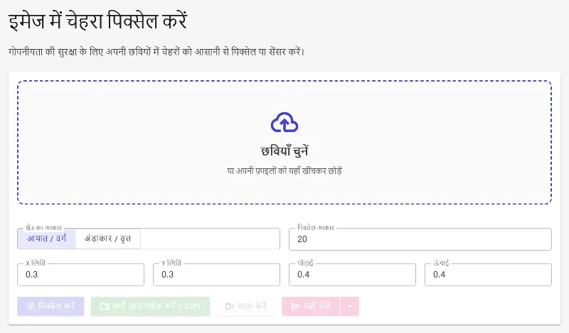 फेस पिक्सेलेशन टूल खोलें