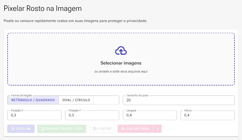 Abra a ferramenta de pixelização de rostos
