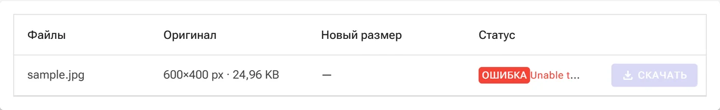 Экран сетки результатов