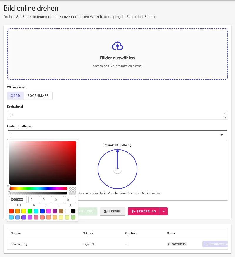 Hintergrundfarbe anpassen