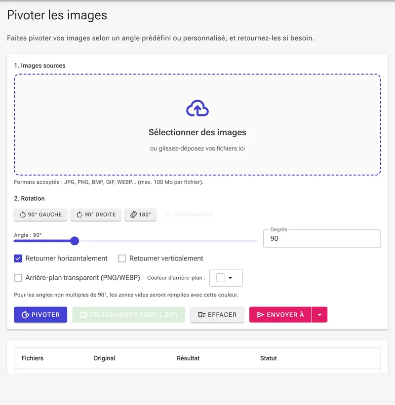 Mettez en miroir avec Retourner horizontalement / verticalement