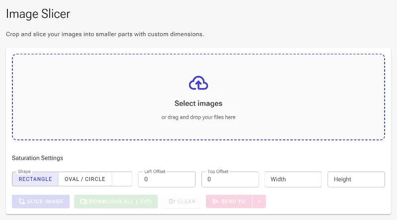 Open the Image Slicer tool
