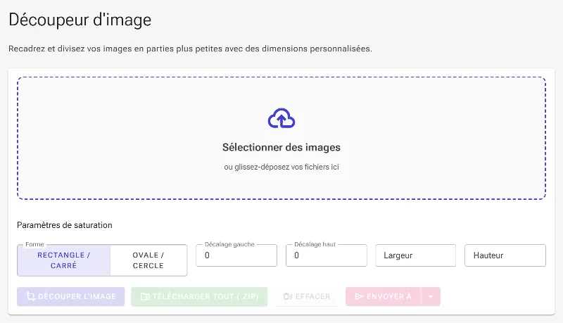 Ouvrir l'outil de découpe d'image